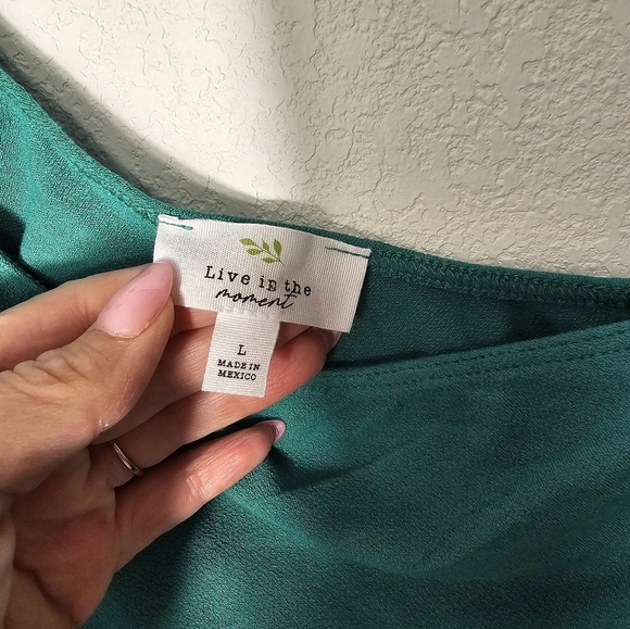 Live In The Moment Teal One-Shoulder Bodysuit Women's Size Large NWT - Picture 6 of 8